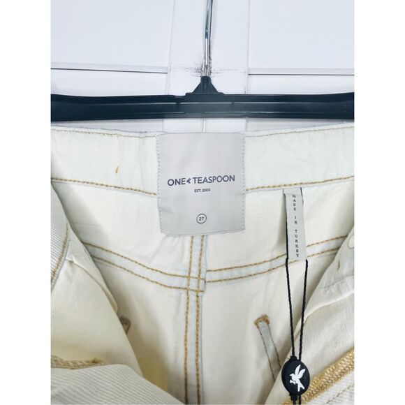 One Teaspoon Razzle Dazzle Trucker Mid Waist Relaxed Denim Shorts Size 27 NWT - Picture 9 of 10